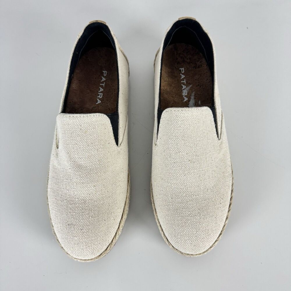 Patara Seeker Womens Slip On Casual Shoes Size 8 Cork Insole Canvas Upper Wheat